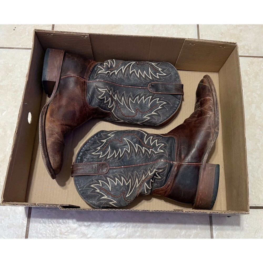 Cody James Western Men's Brown Black Leather Cowboy Boots